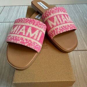 Steve Madden Knox Miami pink slides sandals, women’s size 6